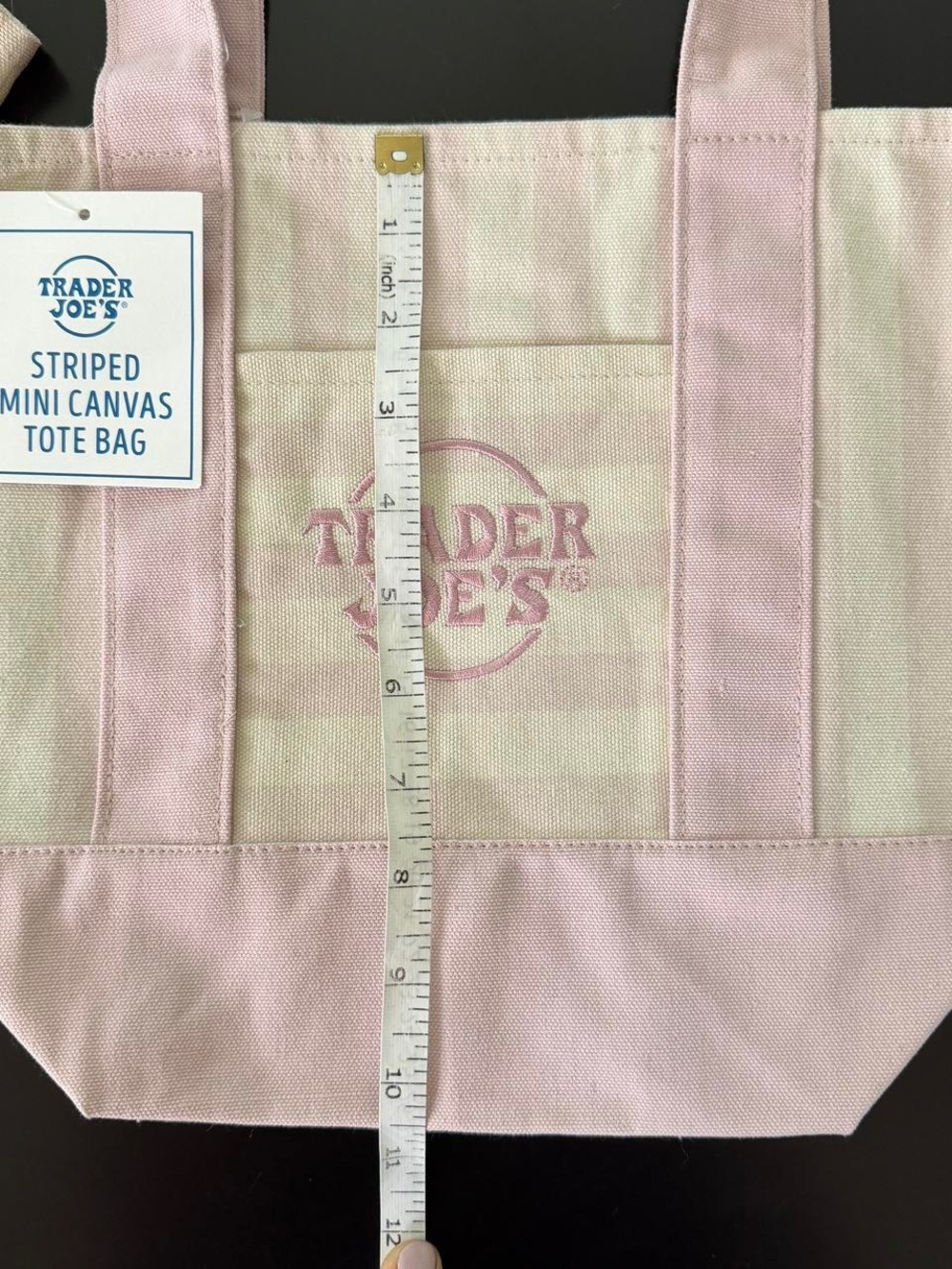 Trader Joe's Viral Striped Mini Canvas Tote Bag - Set of 4 - Picture 5 of 5
